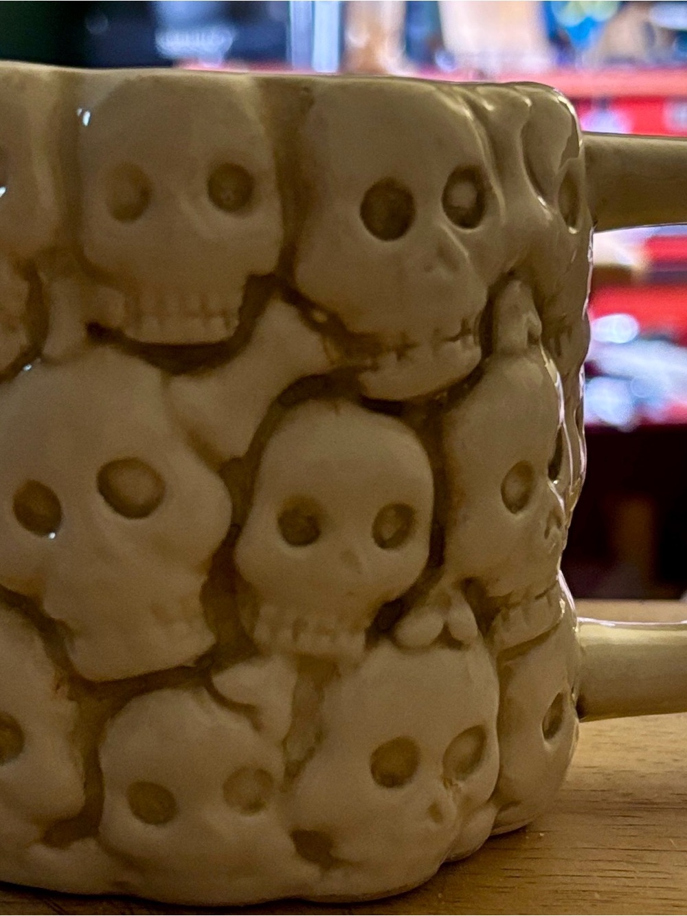 Rosemary Lane Home Skull Mug Halloween Ceramic Coffee Cup Gothic Spooky Skeleton